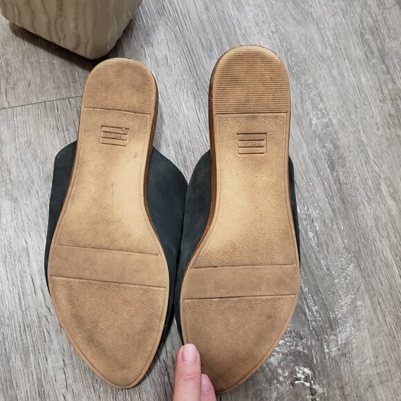 Toms Jutti Mules Nubuck Suede Leather Dark Blue Sz 6 - Picture 8 of 9